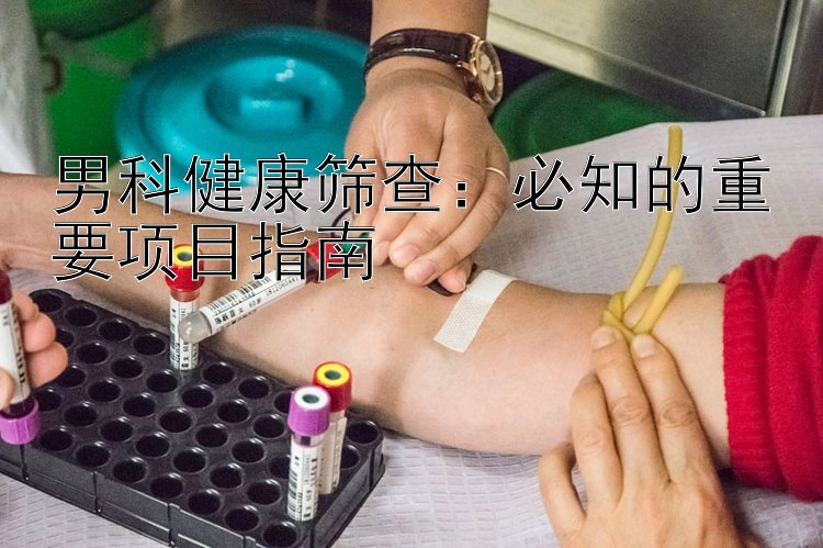 男科健康筛查：必知的重要项目指南